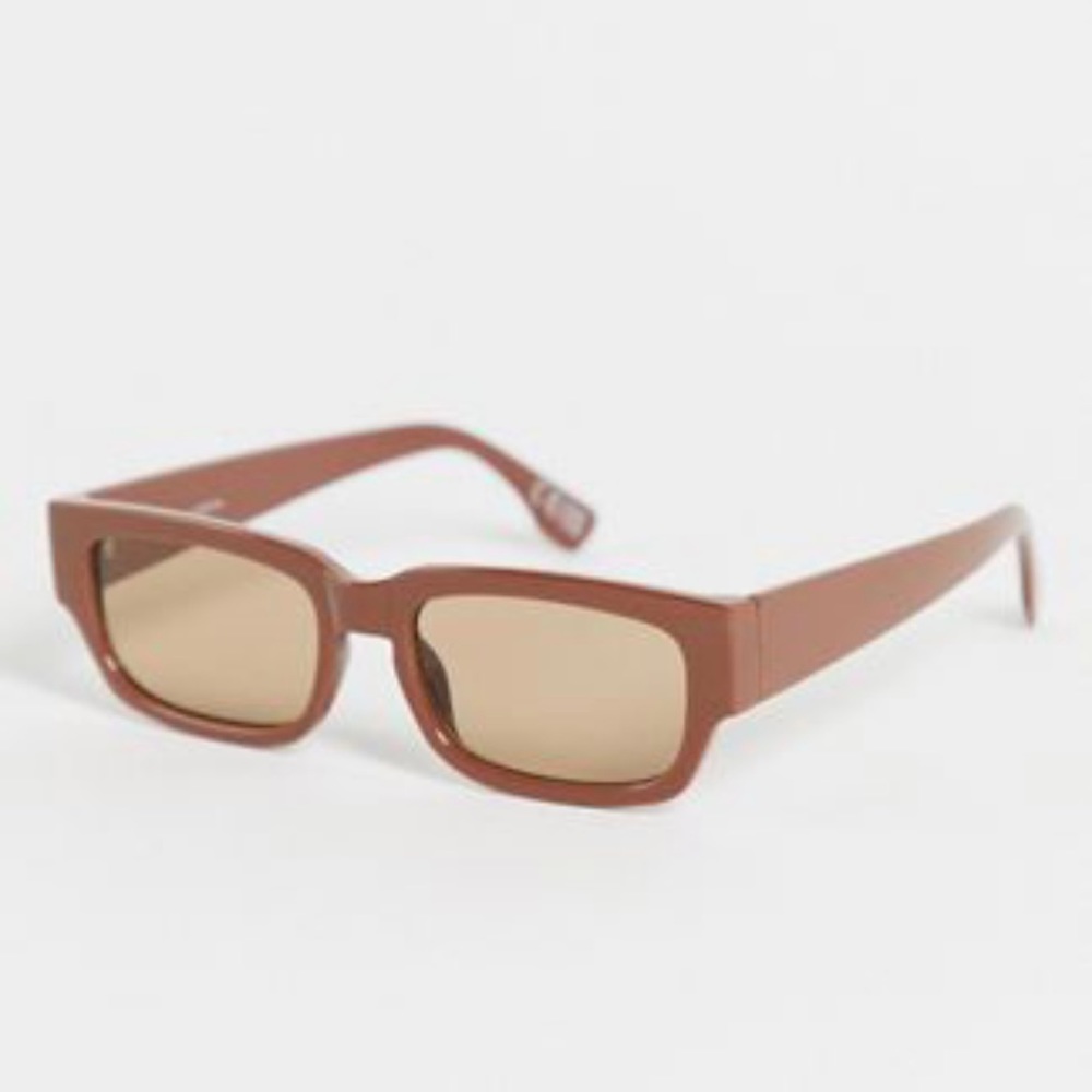 Asos narrow square sunglasses in light brown